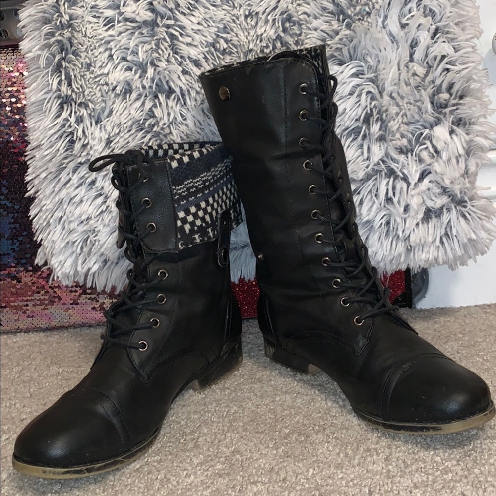 Lace-Up Combat Boots